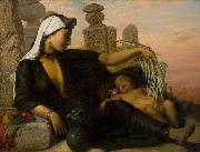 Elisabeth Jerichau Baumann Egyptian Fellah woman with her child oil painting picture wholesale